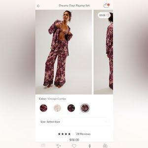 Free People: Dreamy Days Pajama Set. Color: Vintage Combo. Size: XS.